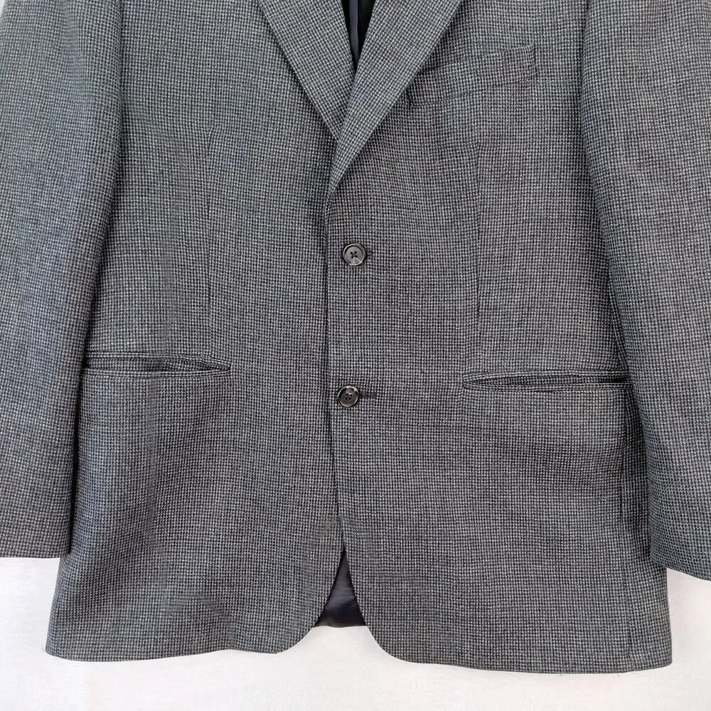 Ralph Lauren LRL Blazer Sport Coat Mens Size 40S Gray 100% Lambswool Suit Jacket